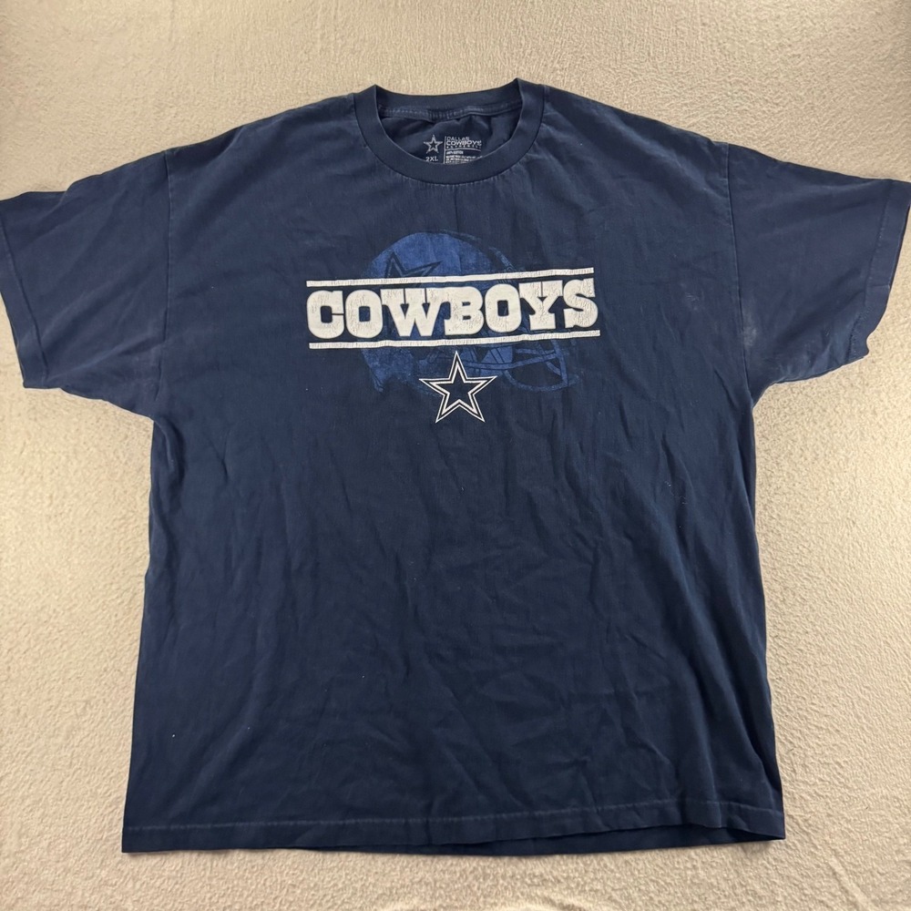 Dallas Cowboys T-Shirt Mens 2XL Navy Blue 2017 Schedule Graphic Tee Oversized